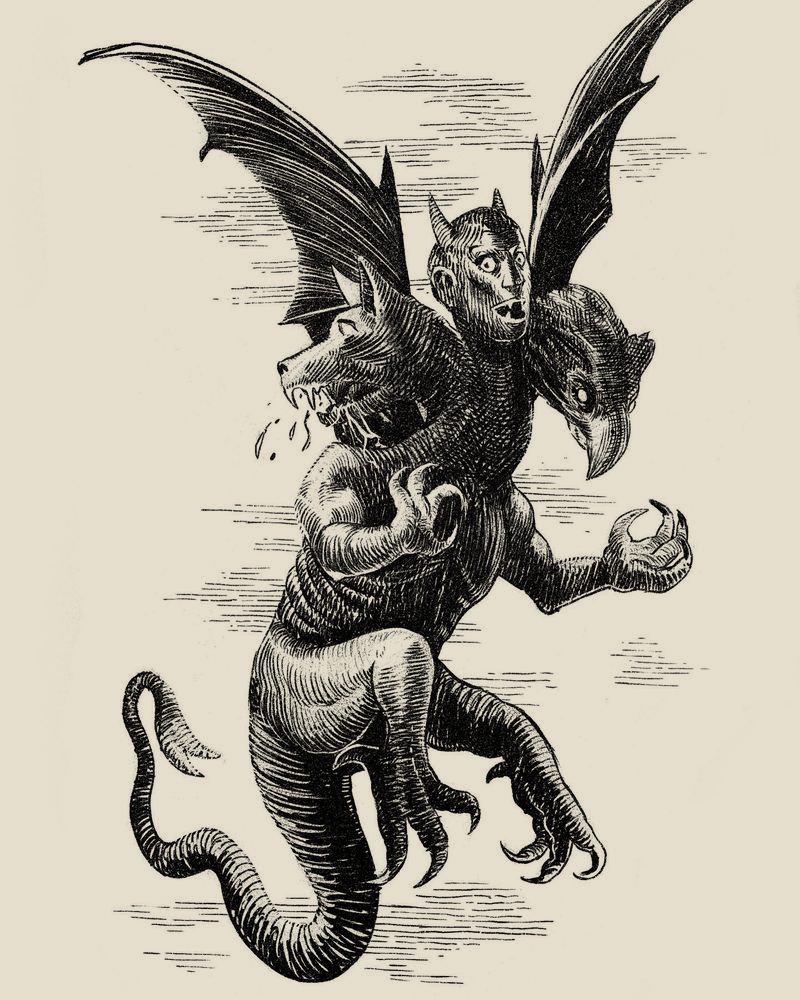 Winged serpent-tailed demon